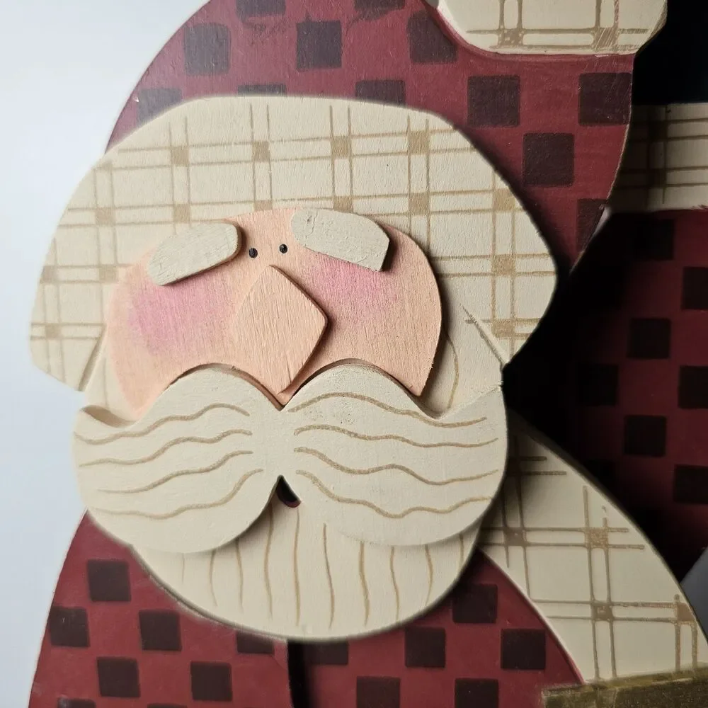 Vintage Terry’s Village Wooden Santa Stand Holiday Christmas Decor